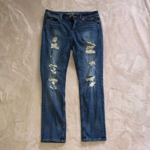 Blue ripped boyfriend jeans